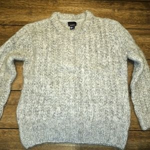 H&M Mohair Blend Sweater in Light Gray